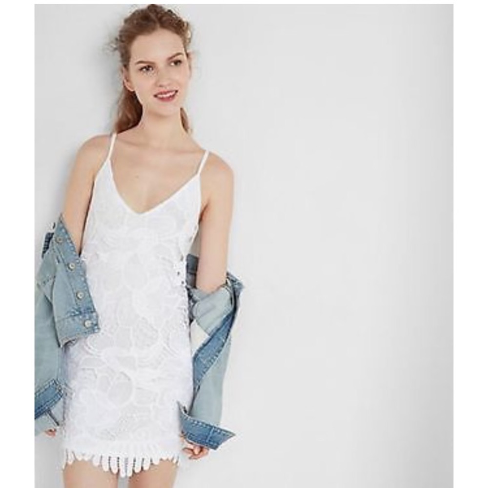 Express white Lace Trapeze Dress